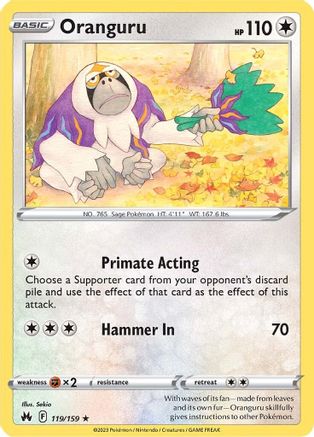 Oranguru 119/159  Crown Zenith - Rare