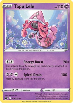 Tapu Lele 064/159  - Holofoil Crown Zenith - Holo Rare