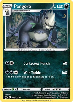 Pangoro 080/159  Crown Zenith - Rare