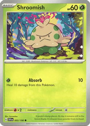 Shroomish 003/198  - Reverse Holofoil SV01 Scarlet & Violet Base Set - Common