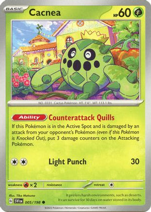 Cacnea 005/198  - Reverse Holofoil SV01 Scarlet & Violet Base Set - Common