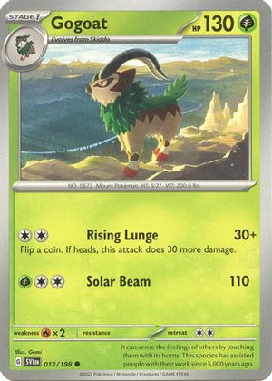 Gogoat 012/198  - Reverse Holofoil SV01 Scarlet & Violet Base Set - Common