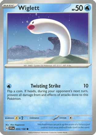Wiglett 055/198  - Reverse Holofoil SV01 Scarlet & Violet Base Set - Common