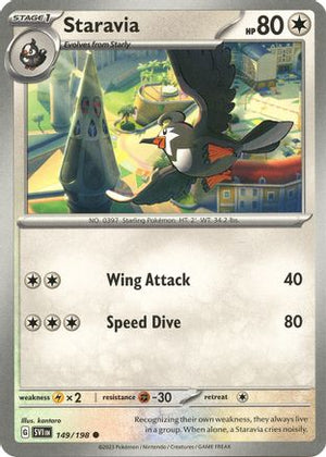 Staravia 149/198  - Reverse Holofoil SV01 Scarlet & Violet Base Set - Common