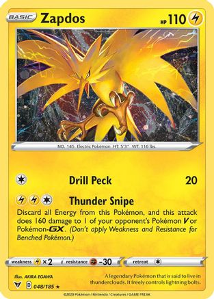 Zapdos (Cosmos Holo) 048/185  - Holofoil Miscellaneous Cards & Products - Promo