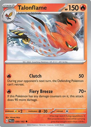 Talonflame 030/193  SV02 Paldea Evolved - Uncommon