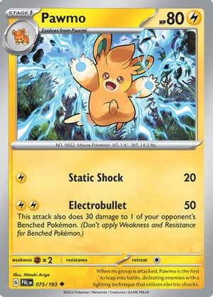 Pawmo 075/193  - Reverse Holofoil SV02 Paldea Evolved - Uncommon