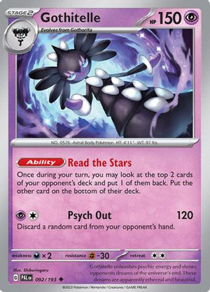 Gothitelle 092/193  - Reverse Holofoil SV02 Paldea Evolved - Uncommon