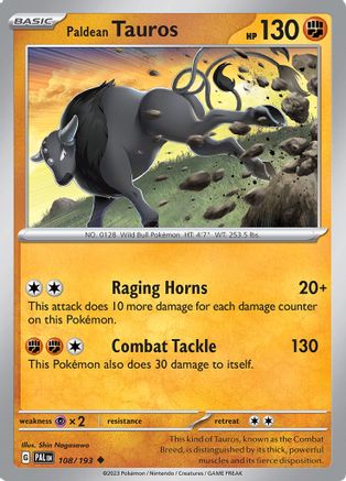 Paldean Tauros 108/193  SV02 Paldea Evolved - Uncommon