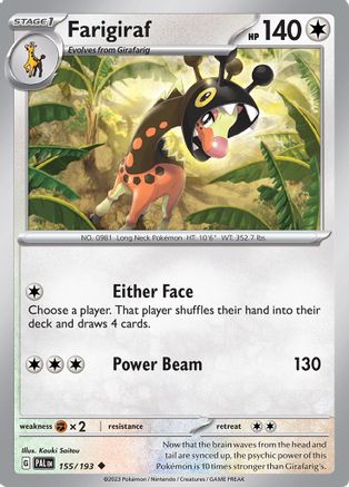 Farigiraf 155/193  - Reverse Holofoil SV02 Paldea Evolved - Uncommon