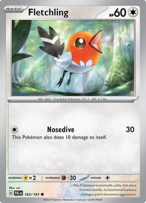 Fletchling 163/193  SV02 Paldea Evolved - Common