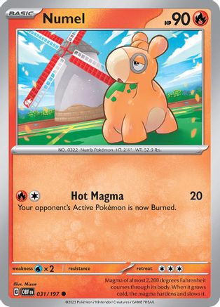Numel 031/197  SV03 Obsidian Flames - Common