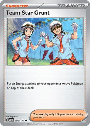 Team Star Grunt 195/197  - Reverse Holofoil SV03 Obsidian Flames - Uncommon