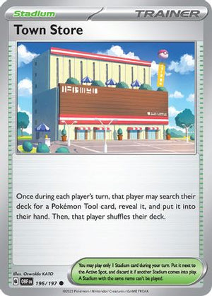 Town Store 196/197  - Reverse Holofoil SV03 Obsidian Flames - Common