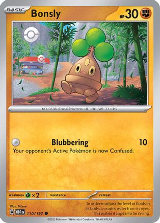 Bonsly 110/197  SV03 Obsidian Flames - Common