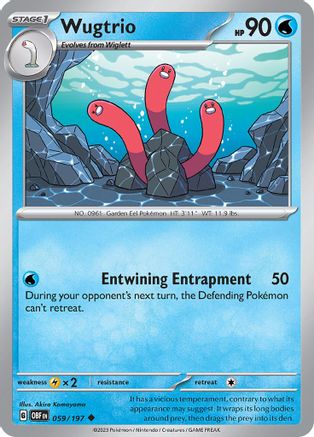 Wugtrio 059/197  SV03 Obsidian Flames - Uncommon
