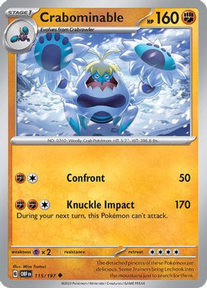 Crabominable 115/197  - Reverse Holofoil SV03 Obsidian Flames - Uncommon