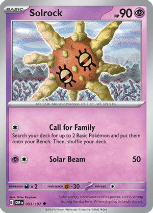 Solrock 093/197  SV03 Obsidian Flames - Uncommon