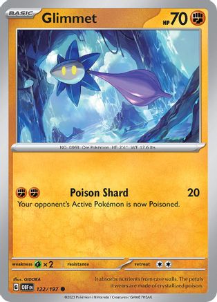 Glimmet 122/197  - Reverse Holofoil SV03 Obsidian Flames - Common