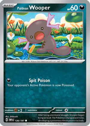 Paldean Wooper 126/197  - Reverse Holofoil SV03 Obsidian Flames - Common