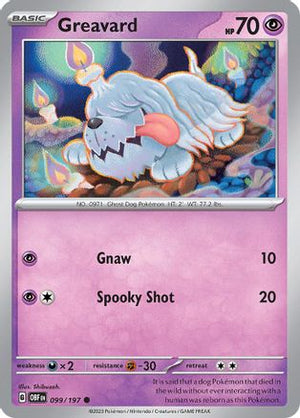 Greavard 099/197  - Reverse Holofoil SV03 Obsidian Flames - Common