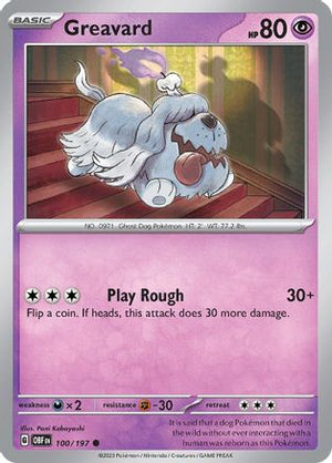 Greavard 100/197  - Reverse Holofoil SV03 Obsidian Flames - Common