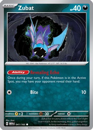 Zubat 041/165  SV Scarlet & Violet 151 - Common
