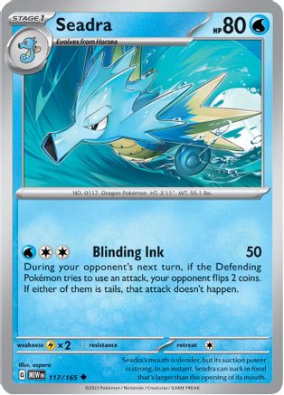 Seadra 117/165  - Reverse Holofoil SV Scarlet & Violet 151 - Uncommon