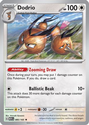 Dodrio 085/165  - Holofoil SV Scarlet & Violet 151 - Rare