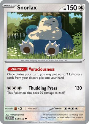 Snorlax 143/165  SV Scarlet & Violet 151 - Uncommon