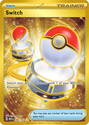 Switch 206/165  - Holofoil SV Scarlet & Violet 151 - Hyper Rare