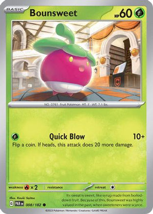 Bounsweet 008/182  - Reverse Holofoil SV04 Paradox Rift - Common