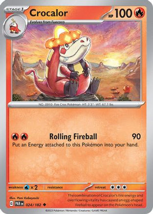Crocalor 024/182  - Reverse Holofoil SV04 Paradox Rift - Uncommon