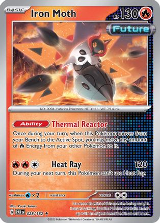 Iron Moth 028/182  - Reverse Holofoil SV04 Paradox Rift - Rare