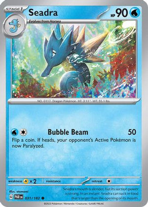 Seadra 031/182  - Reverse Holofoil SV04 Paradox Rift - Common