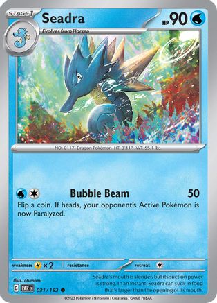 Seadra 031/182  - Reverse Holofoil SV04 Paradox Rift - Common
