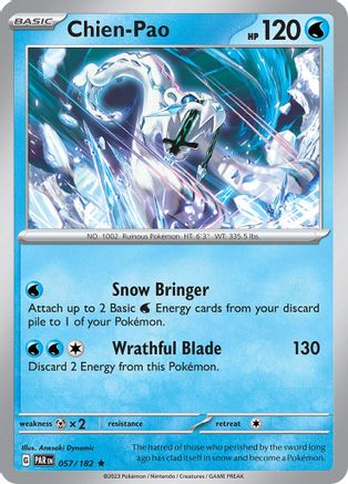 Chien-Pao 057/182  - Reverse Holofoil SV04 Paradox Rift - Rare