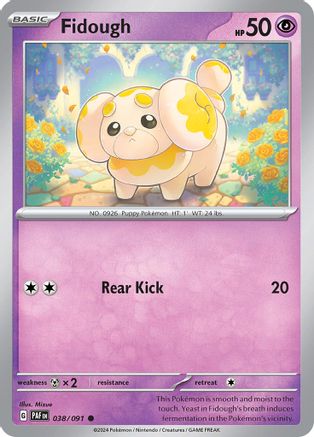 Fidough 038/091  - Reverse Holofoil SV Paldean Fates - Common