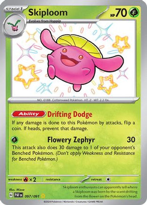 Skiploom 097/091  - Holofoil SV Paldean Fates - Shiny Rare