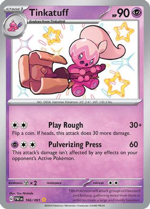 Tinkatuff 166/091  - Holofoil SV Paldean Fates - Shiny Rare
