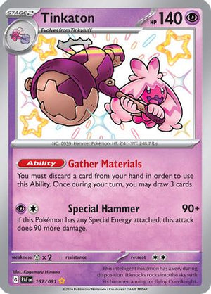 Tinkaton 167/091  - Holofoil SV Paldean Fates - Shiny Rare