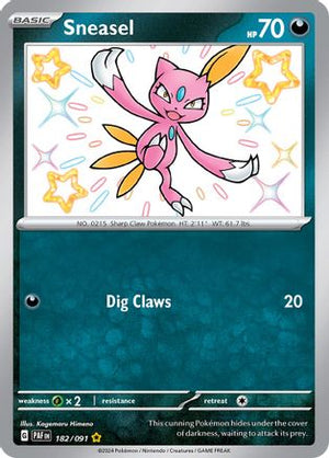 Sneasel 182/091  - Holofoil SV Paldean Fates - Shiny Rare
