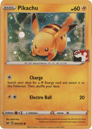 Pikachu (Cosmos Holo) 065/202  - Holofoil League & Championship Cards - Promo