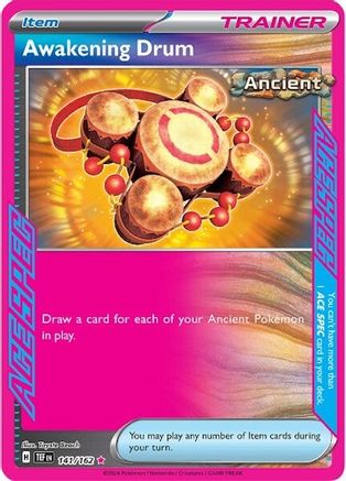 Awakening Drum 141/162  - Holofoil SV05 Temporal Forces - ACE SPEC Rare