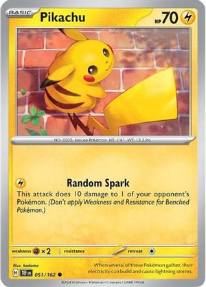 Pikachu 051/162  - Reverse Holofoil SV05 Temporal Forces - Common