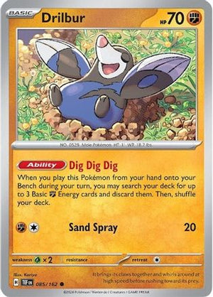 Drilbur 085/162  - Reverse Holofoil SV05 Temporal Forces - Common