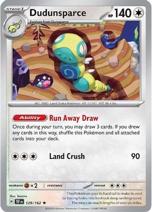 Dudunsparce 129/162  - Holofoil SV05 Temporal Forces - Rare