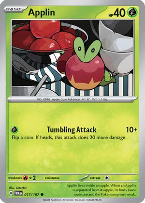 Applin 017/167  - Reverse Holofoil SV06 Twilight Masquerade - Common