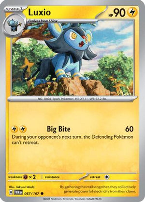 Luxio 067/167  - Reverse Holofoil SV06 Twilight Masquerade - Common