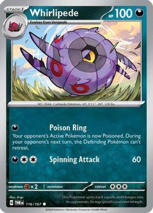 Whirlipede 116/167  - Reverse Holofoil SV06 Twilight Masquerade - Common